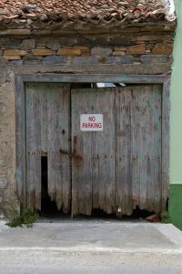 Old Wooden Garage Door Photo from the Front