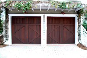 Two Wooden Garage Doors