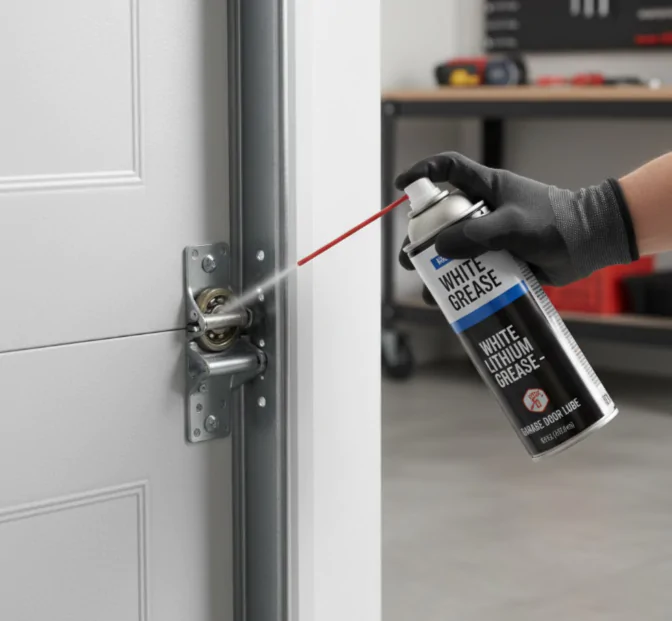 DIY garage door roller lubrication