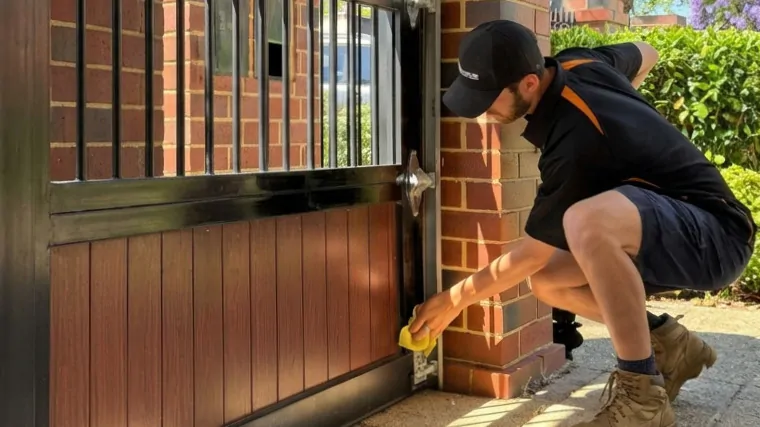 Silverline Garage Doors technician repairing a garage door in Perth